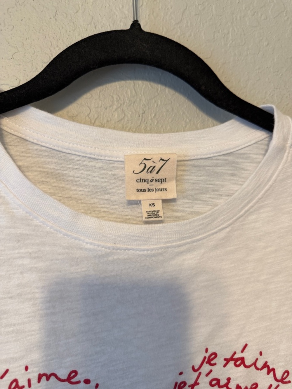 cinq a sept JE T'AIME HEART TEE - Picture 4 of 8